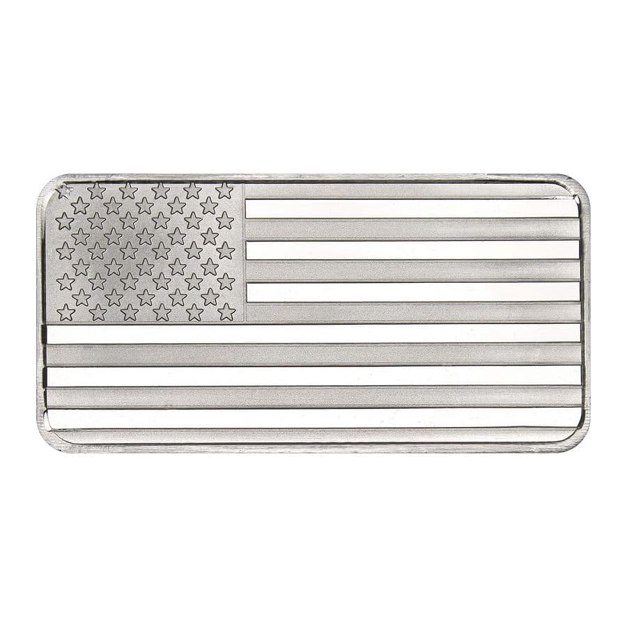 SilverTowne American Flag 1 oz Silver Bar - Image 1