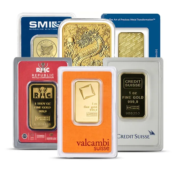 1 oz Gold Bar in Assay | Our Choice | .9999 Fine Gold - Gold Bars from Lone Star Coins